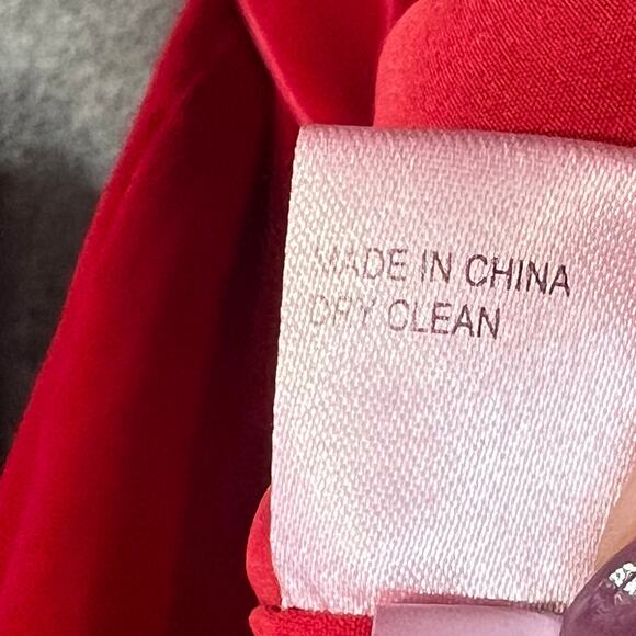 Gianni Bini Dress Womens 10 Red Velour Mock Neck Velvety Modern Holiday Festive - Picture 16 of 16